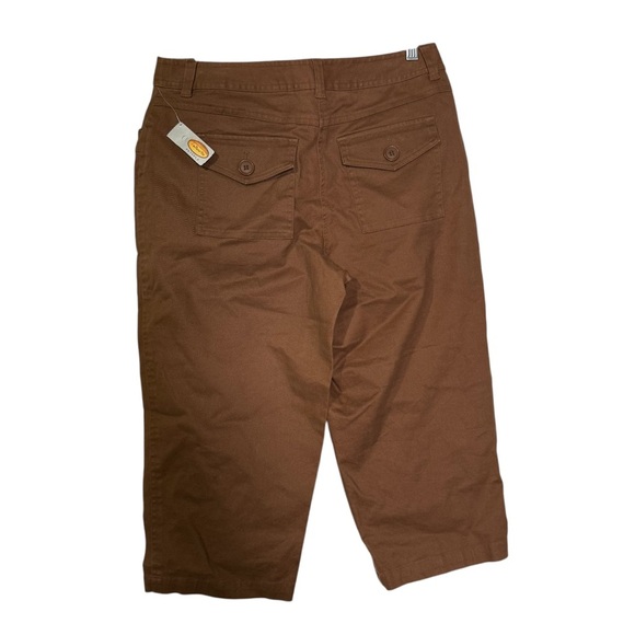Talbots Capri Pants Tan Brown Cropped Stretchy Size 10P Linen Blend NWT - Picture 2 of 7